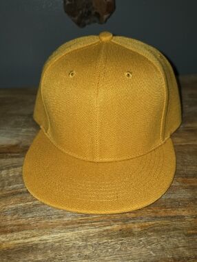 Chokolids By Lids Mustard Yellow Fitted Flat Brim Snap Back Baseball Cap